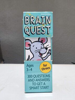 Brain Quest Ages 3-4 Preschool Questions Trivia Cards Game Deck 1 and 2 School S